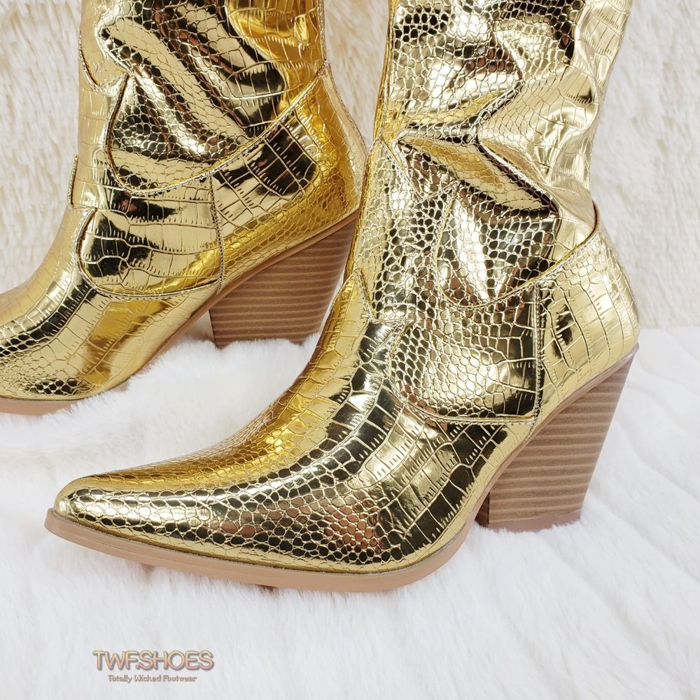 Gold Western Thigh High Boots Restocked_5